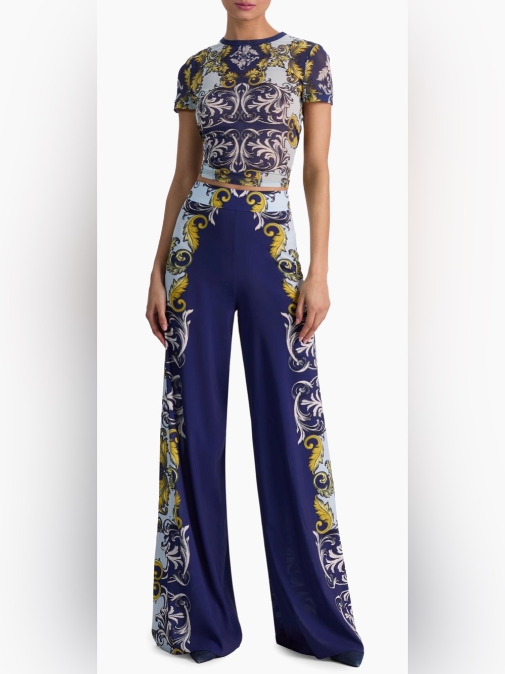 Alice + Olivia Athena Printed Wide-Leg Pants - Picture 2 of 12